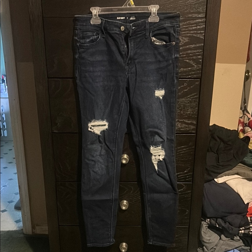 Old Navy Blue Skinny Distressed Jeans